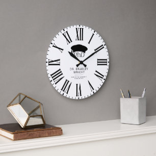Grande Horloge Ronde Chapeau de doctorat personnalisé pour la remise de