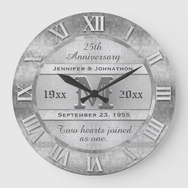 Grande Horloge Ronde Chaque année anniversaire du Mariage d'argent (Recto)