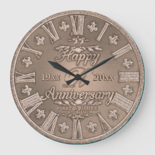 Grande Horloge Ronde Chaque année Mariage d'apparence de cuivre