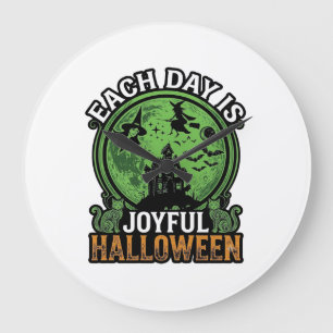 Grande Horloge Ronde Chaque jour Maison Hantée Halloween Joyeuse Sorciè