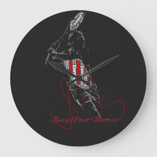 Grande Horloge Ronde Chaque Point Compte Typographie Tennis