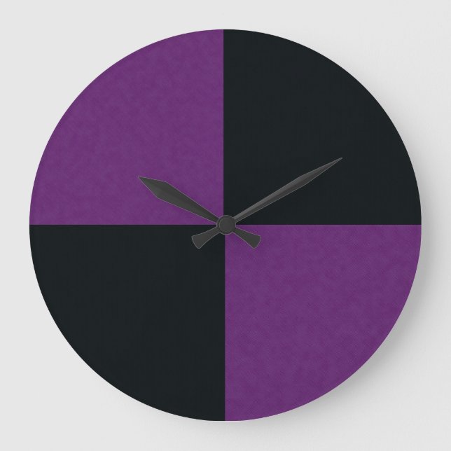 Grande Horloge Ronde Charcoal and Purple Denim, Wall Clock (Recto)