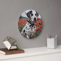 Charmant Chien De Dalmation Dans Le Champ De Pavot