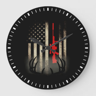 Grande Horloge Ronde Chasse aux cerfs
