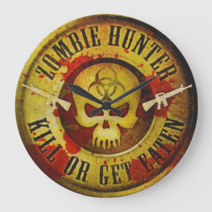 Grande Horloge Ronde Chasseur de zombi