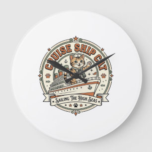 Grande Horloge Ronde Chat de bateau de croisière Chat de bateau de croi