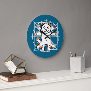 Grande Horloge Ronde Chat de Vitruve