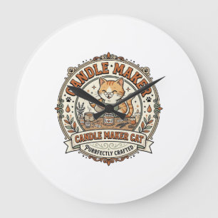 Grande Horloge Ronde Chat Fabricant De Bougies Chat Fabricant De Bougie