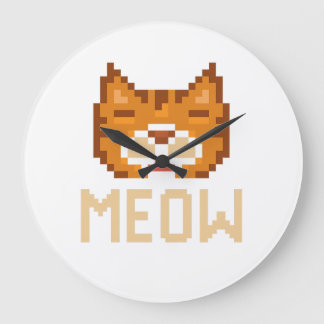 Grande Horloge Ronde chat miaou