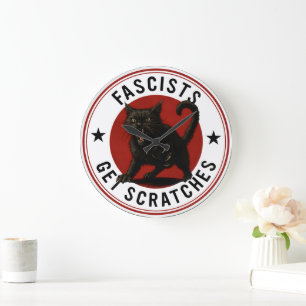 Grande Horloge Ronde Chats contre les fascistes