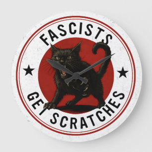 Grande Horloge Ronde Chats contre les fascistes