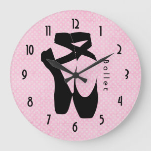 Grande Horloge Ronde Chaussures de Ballet Noir En Pointe