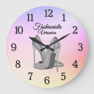 Grande Horloge Ronde Chaussures de talon haut de Fashionista