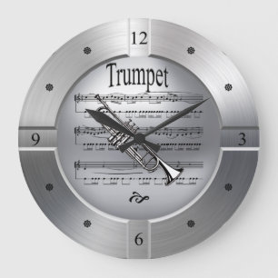 Grande Horloge Ronde "Cheese Music Brushed Silver Color
