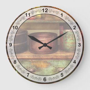 Grande Horloge Ronde Chef - Cuisine - Nourriture - Le coffre à gâteaux