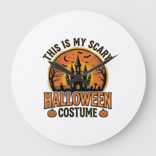 Grande Horloge Ronde Chemise Château Hanté Costume Halloween Vintage De