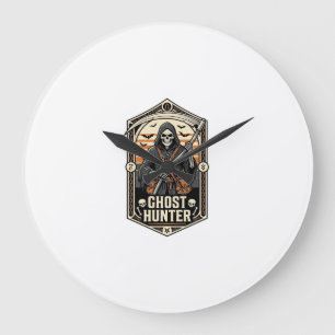 Grande Horloge Ronde Chemise de chasseur de fantômes design de Reaper v