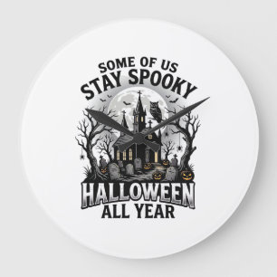 Grande Horloge Ronde Chemise de cimetière d'Halloween pour les fans de 