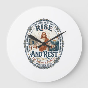 Grande Horloge Ronde Chemise de communauté de pain au levain Jésus basé