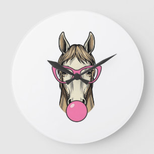 Grande Horloge Ronde Chemise de conception de lunettes roses bulles de 
