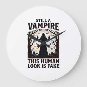 Grande Horloge Ronde Chemise de costume de vampire drôle d'Halloween dé