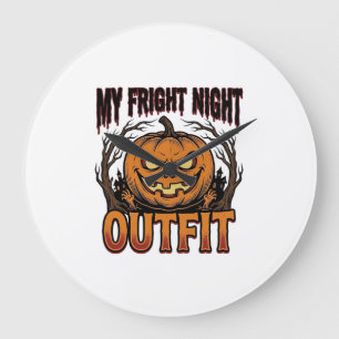Grande Horloge Ronde Chemise de déguisement Halloween Tenue Citrouille 