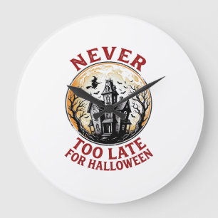 Grande Horloge Ronde Chemise de gravure vintage Halloween Maison hantée