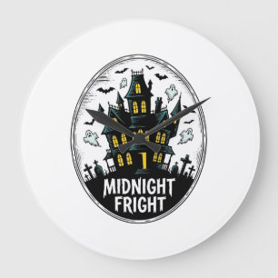Grande Horloge Ronde Chemise de maison hantée Nuit effrayante Halloween