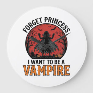 Grande Horloge Ronde Chemise de princesse vampire rétro épouvantable Ha