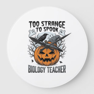 Grande Horloge Ronde Chemise de professeur de biologie Halloween Citrou