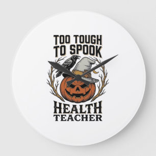 Grande Horloge Ronde Chemise Halloween Prof de Santé Pu Gravé Vintage