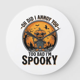 Grande Horloge Ronde Chemise sarcastique d'Halloween drôle de cimetière