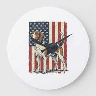 Grande Horloge Ronde Chemise vecteur de drapeau patriotique de chien de