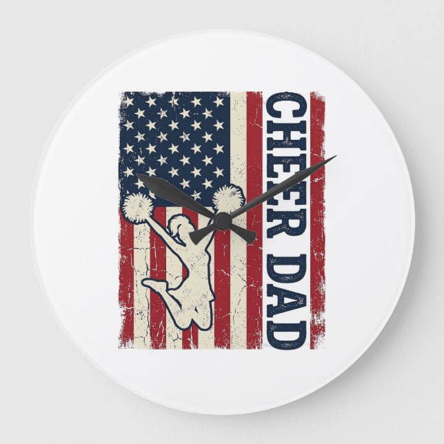 Grande Horloge Ronde Chemise vectorielle drapeau américain patriotique  (Recto)