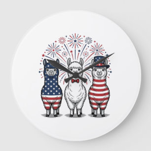 Grande Horloge Ronde Chemise vectorielle vintage feux d'artifice lama p