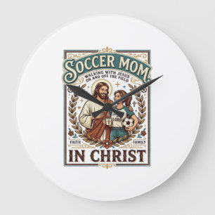 Grande Horloge Ronde Chemise Vintage Jésus Volleyball Softball Football
