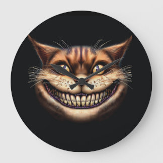 Grande Horloge Ronde Cheshire Cat Cat Couverture murale