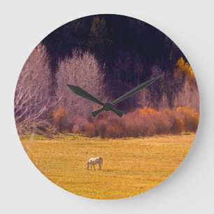 Grande Horloge Ronde Cheval À L'Automne I