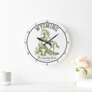 Grande Horloge Ronde Cheval de l'État de l'Égalité du Wyoming 
