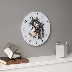 Grande Horloge Ronde cheval excentrique