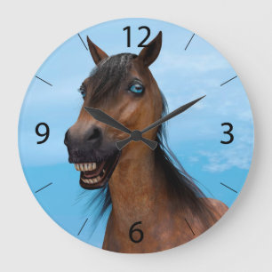 Grande Horloge Ronde Cheval heureux