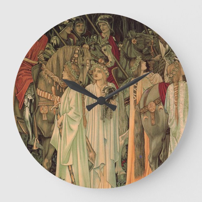 Grande Horloge Ronde Chevaliers médiévaux de la Table Ronde (Recto)