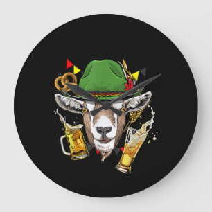 Grande Horloge Ronde Chèvre Oktoberfest Lederhosen Costume cadeau