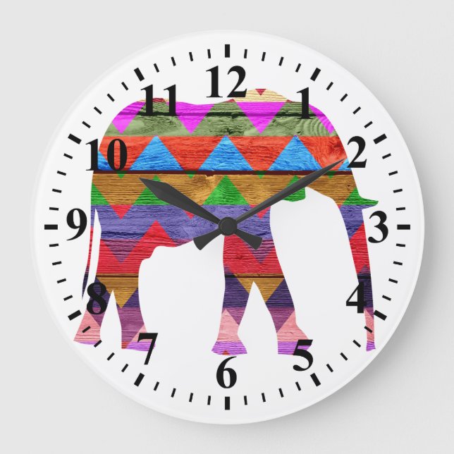 Grande Horloge Ronde Chevron Elephant Motif (Recto)