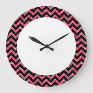 Grande Horloge Ronde Chevron Glitter