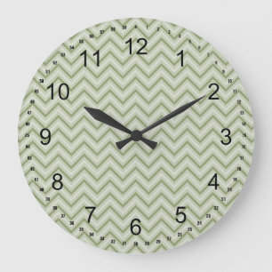 Grande Horloge Ronde Chevron menthe
