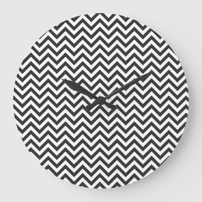 Grande Horloge Ronde Chevron noir (Recto)