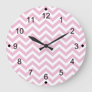 Grande Horloge Ronde Chevron rose