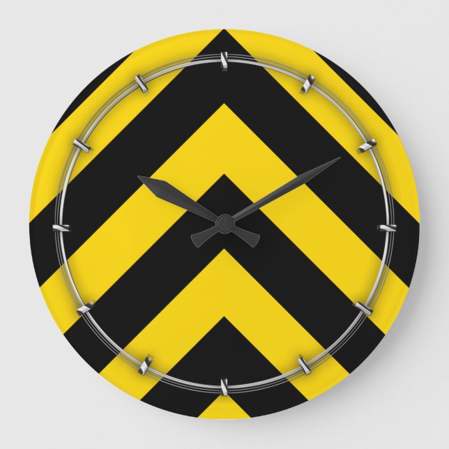 Grande Horloge Ronde Chevrons audacieux de la route (Recto)