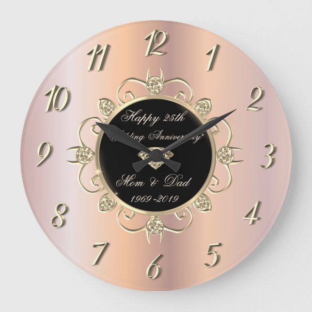 Grande Horloge Ronde Chic Rose Gold Diamonds 50 Wedding Anniversary (Recto)